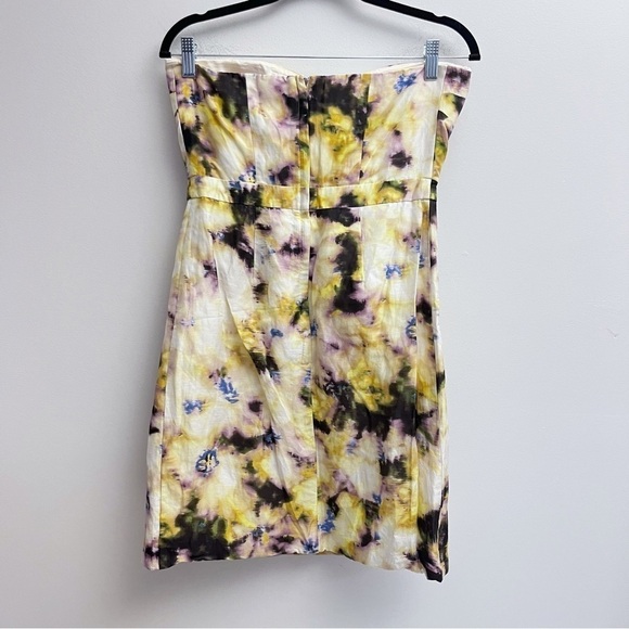 J Crew Size 4 Fleurette Sweetheart Bust Tie Dye Silk & Linen Blend Mini Dress - Picture 5 of 11